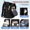 Travel Laptop Backpack for Women 15.6 Inch Computer Backpacks with USB Charging Hole Anti Theft Carry on Bag College Bookbag Large Black Back Pack for Work Business Traveling Commuter Daypack-Black view 4