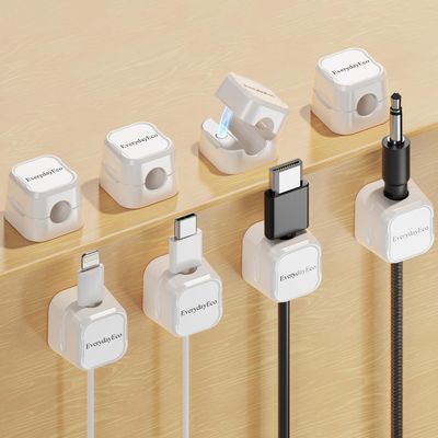 8 Pack Cord Organizers, Charger Cord Holder, Charging Cable Holder, Desk Wire Organizer, Wire Clips Adhesive, Everyday ECO Cord Holder for Nightstand, Office Desk, Cable Clips, USB Cable Holder