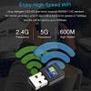 WEIWO Adapter Ethernet Dongle 600Mbps 5Ghz LAN Adapter PC Antena Receiver AC Network Card(OneColor) view 2