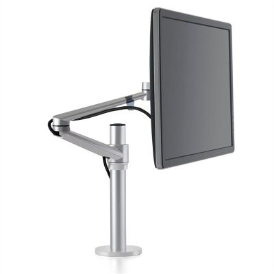 17"-32" Screen Monitor Stand Full Motion Desktop Monitor Stand for Desktop Monitor, Supports up to 18 lbs (Silver Gray)