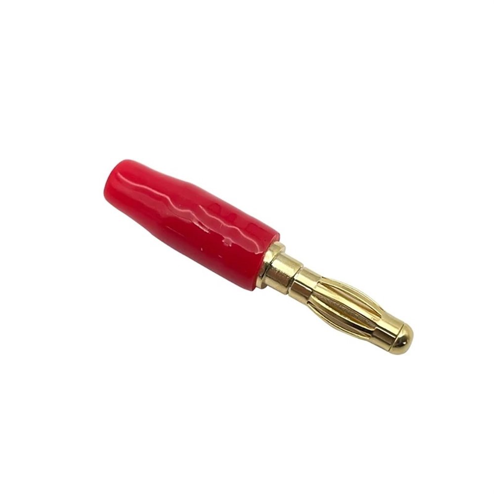 20Pcs Gold-Plated Fever Audio Speaker Speaker Cable 4mm Banana Plug Banana Head Pure Copper Banana Plug Free of Welding Head(Red)
