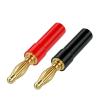 20Pcs Gold-Plated Fever Audio Speaker Speaker Cable 4mm Banana Plug Banana Head Pure Copper Banana Plug Free of Welding Head(Red) view 2