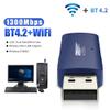 WEIWO Compatible 4.2 Dongle 1300Mbps for PC Desktop Laptop 5GHz +2.4G Network Adapter Card view 2
