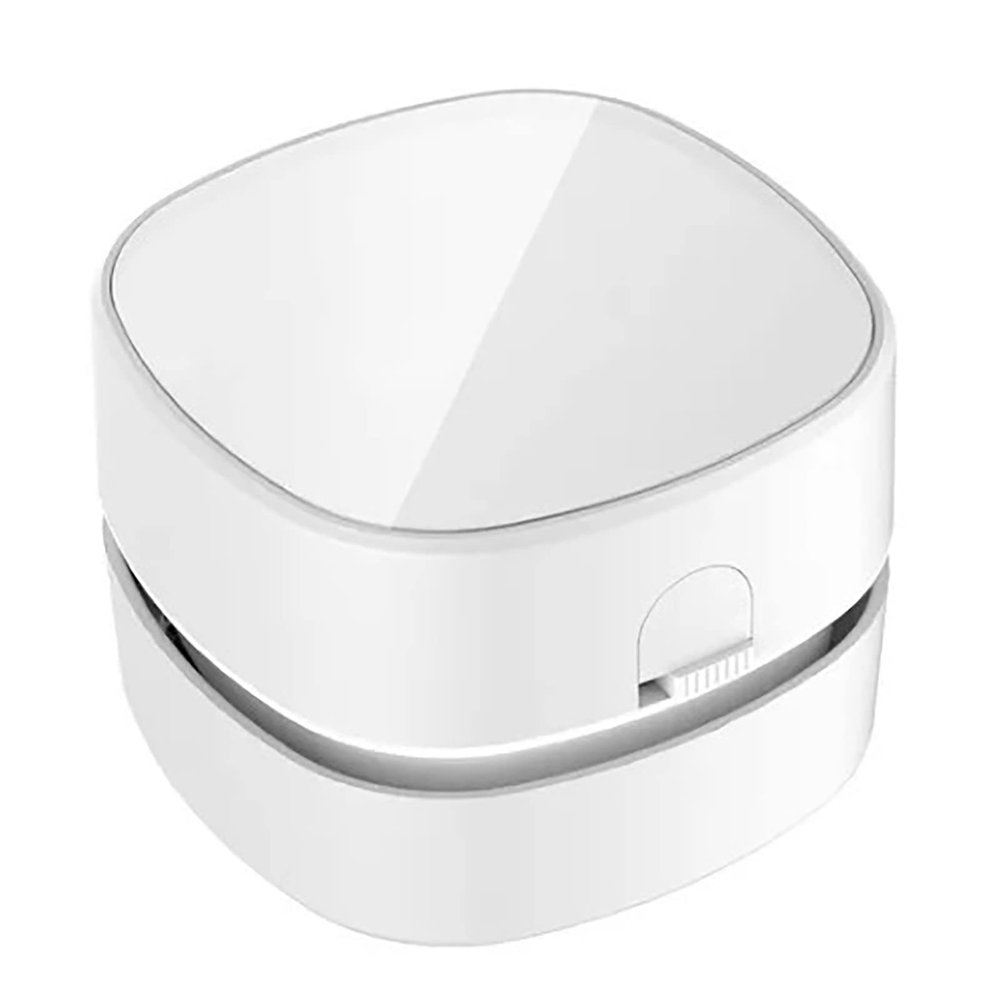 Senrusa Desk Vacuum washer, Mini Table Dust Sweeper, Cordless Energy Saving Rechargeable Vacuum washer for Keyboard, Hairs, Crumbs, Home, School, Office, (White)