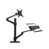 AVXANKTG OL-3L Aluminum Height Adjustable Desk Dual Arm 17-32 Inch Monitor Stand + 12-17 Inch Laptop Stand Full Motion Mounting Arm(OLL-3L-B) view 1