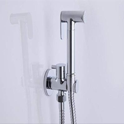 DAHSLNWKN Kitchen TapsFaucets Solid Brass Single Cold Water Corner ValveFunction Cylindrical Hand Shower Tap Crane 90 Degree Switch