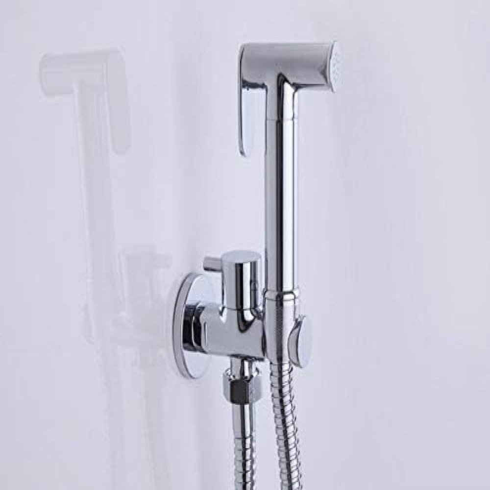 DAHSLNWKN Kitchen TapsFaucets Solid Brass Single Cold Water Corner ValveFunction Cylindrical Hand Shower Tap Crane 90 Degree Switch