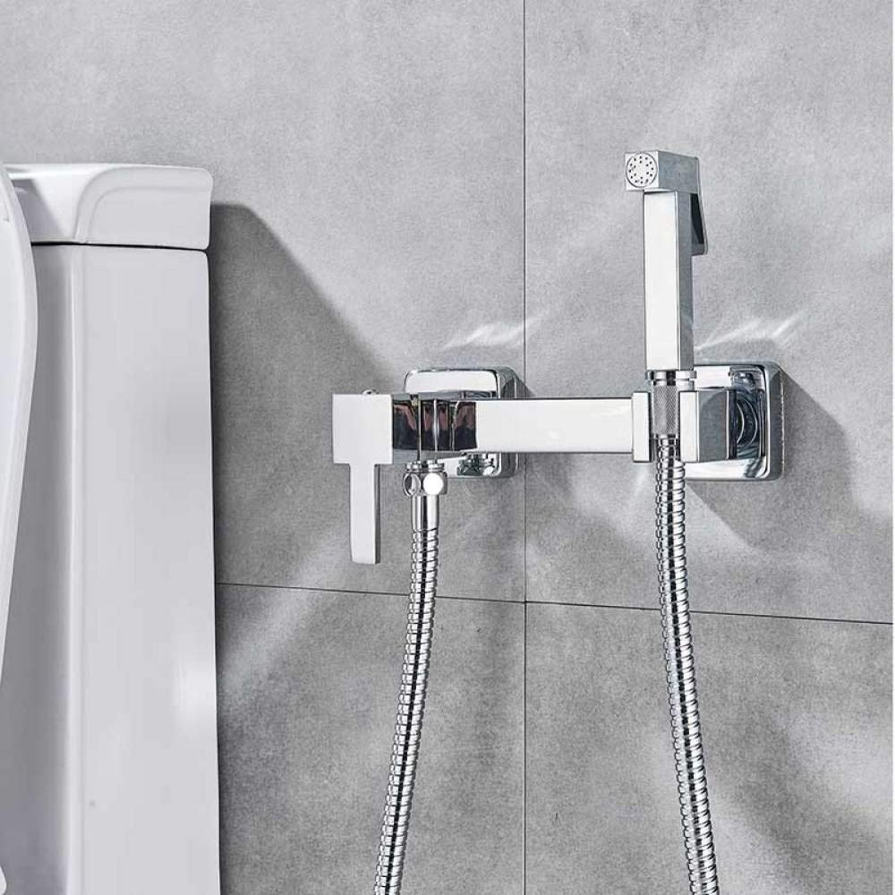 DAHSLNWKN Bathroom Sink TapsFaucet Bright Chrome Handheld Toiletsprayer Set Self Cleaning Handfaucet Bathroom Hand Sprayer Shower Head