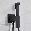 DAHSLNWKN Faucet Brass Shower Tap Black Washer Mixer Cold Hot Water Mixer Crane Square Shower Sprayer Head Tap Toilet Faucets view 1
