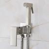 DAHSLNWKN Bathroom Sink TapsFaucet Brass Shower Tap Washer Mixer Cold Hot Water Mixer Crane Square Shower Sprayer Head Tap Toilet Faucets-Matt Black(Brushed Nickle) view 1