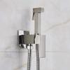 DAHSLNWKN Bathroom Sink TapsFaucet Brass Shower Tap Washer Mixer Cold Hot Water Mixer Crane Square Shower Sprayer Head Tap Toilet Faucets-Matt Black(Brushed Nickle) view 2