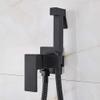 MUOBSBJRX Bathroom Sink TapsFaucet Brass Shower Tap Washer Mixer Cold Hot Water Mixer Crane Square Shower Sprayer Head Tap Toilet Faucets-Matt Black(Matt Black) view 1