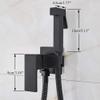 MUOBSBJRX Bathroom Sink TapsFaucet Brass Shower Tap Washer Mixer Cold Hot Water Mixer Crane Square Shower Sprayer Head Tap Toilet Faucets-Matt Black(Matt Black) view 2