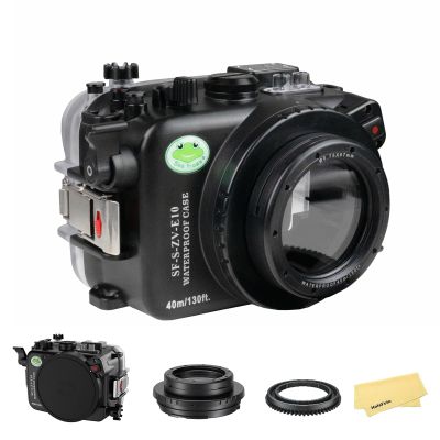 Seafrogs Underwater Housing for Sony ZV-E10 with FE E 3.5-5.6 PZ16-50 OSS lense, [40M/130FT] Waterproof Scuba Housing Case for Sony Alpha ZV-E10, with Inbuilt Leak Sensor
