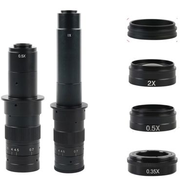 0.7X-4.5X Adjustable 180X 300 Lens + 0.5X 2X 0.35X 1X Extra Lens for Microscope Camera(300x-600x)