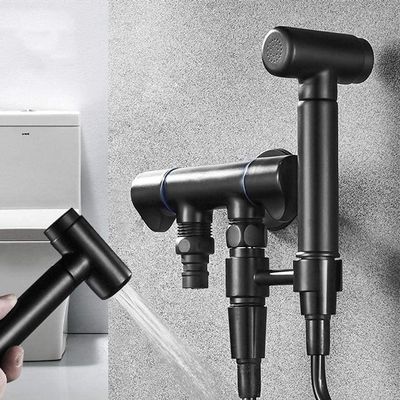 MUOBSBJRX Sprayer Kit ToiletSprayer Shower Set Dual-use Dual-Outlet Washing Machine Faucet Black Sprayer Toilet Sprayer Kit with Hose Holder