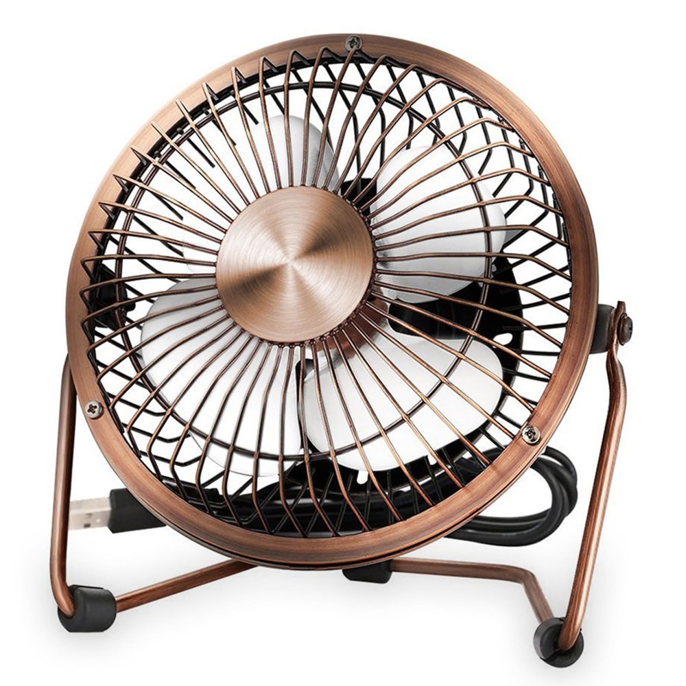 Psdndeww 4/6inch USB Desk Fan Portable Table Cooling Fan Adjustable 360 Degree Rotatable Metal Quiet Electric Fan for Home