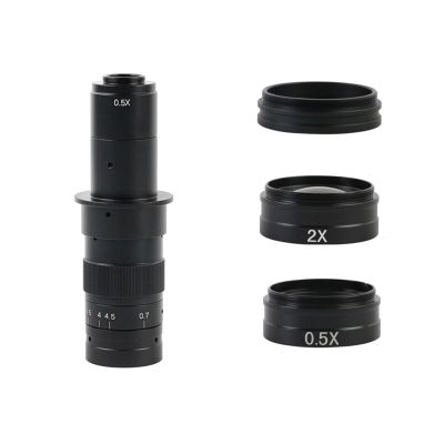 0.7X-4.5X Adjustable 180X 300 Lens + 0.5X 2X 0.35X 1X Extra Lens for Microscope Camera(90x-360x)