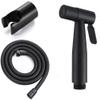 DAHSLNWKN Hand HeldSprayer Stainless Steel SprayeShower Head with Hose and Bracket Holder - Black Toilet Spray Gun Set Stainless Steel Women's wash Faucet 1.5 Meter Stainless Steel I view 1