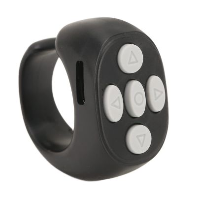 Page Turner, Fingertip Bluetooth Remote Control, Video Scrolling Ring and Camera Shutter Remote for, for iOS 15.0, for Android (Black)