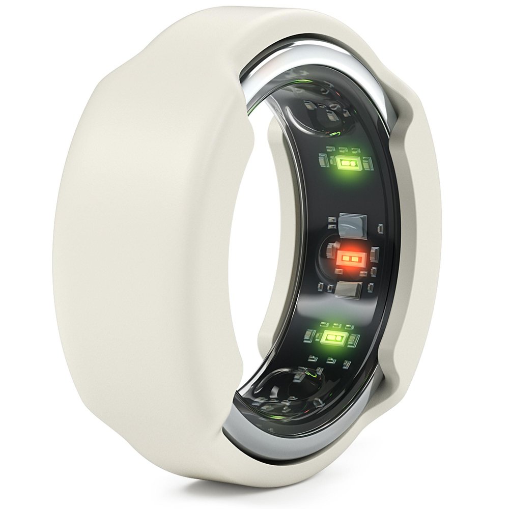 Rinfit Smart Ring Protector - Silicone Ring Cover for Active Lifestyle and Gym - Slimfit U.S. Design Patent- Stone, M