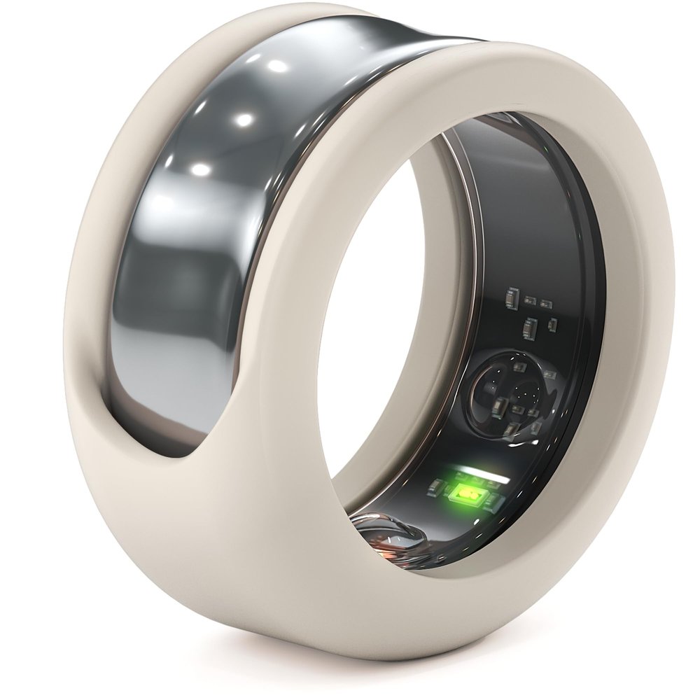 Rinfit Smart Ring Protector - Silicone Ring Enhancer for Active Lifestyle and Gym - StyleFit U.S. Design Patent - Stone, Size 8
