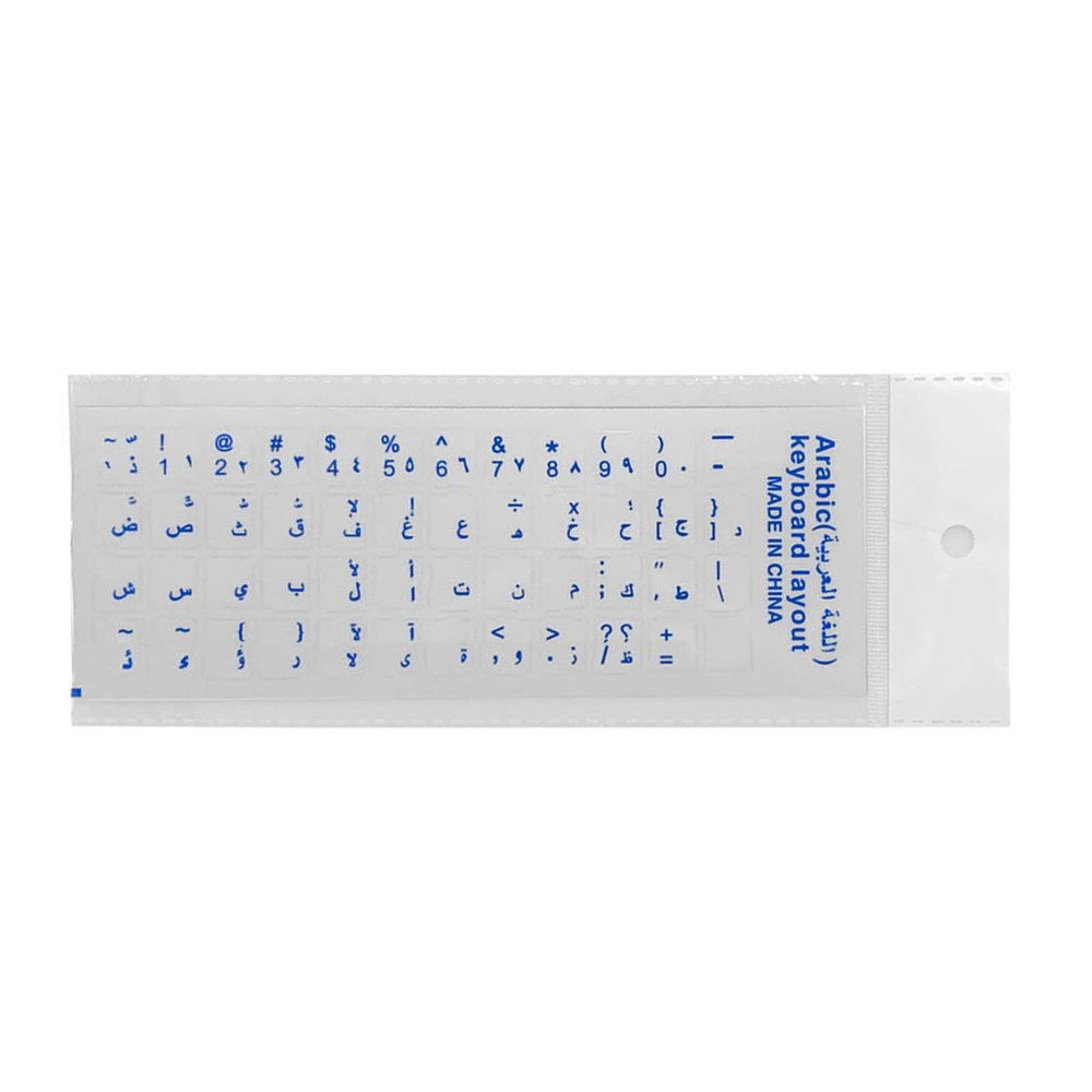 Uitndvyte Arabic Keyboard Stickers English Replacement Stickers with Clear Background for Laptop Desktop Keyboards, Blue