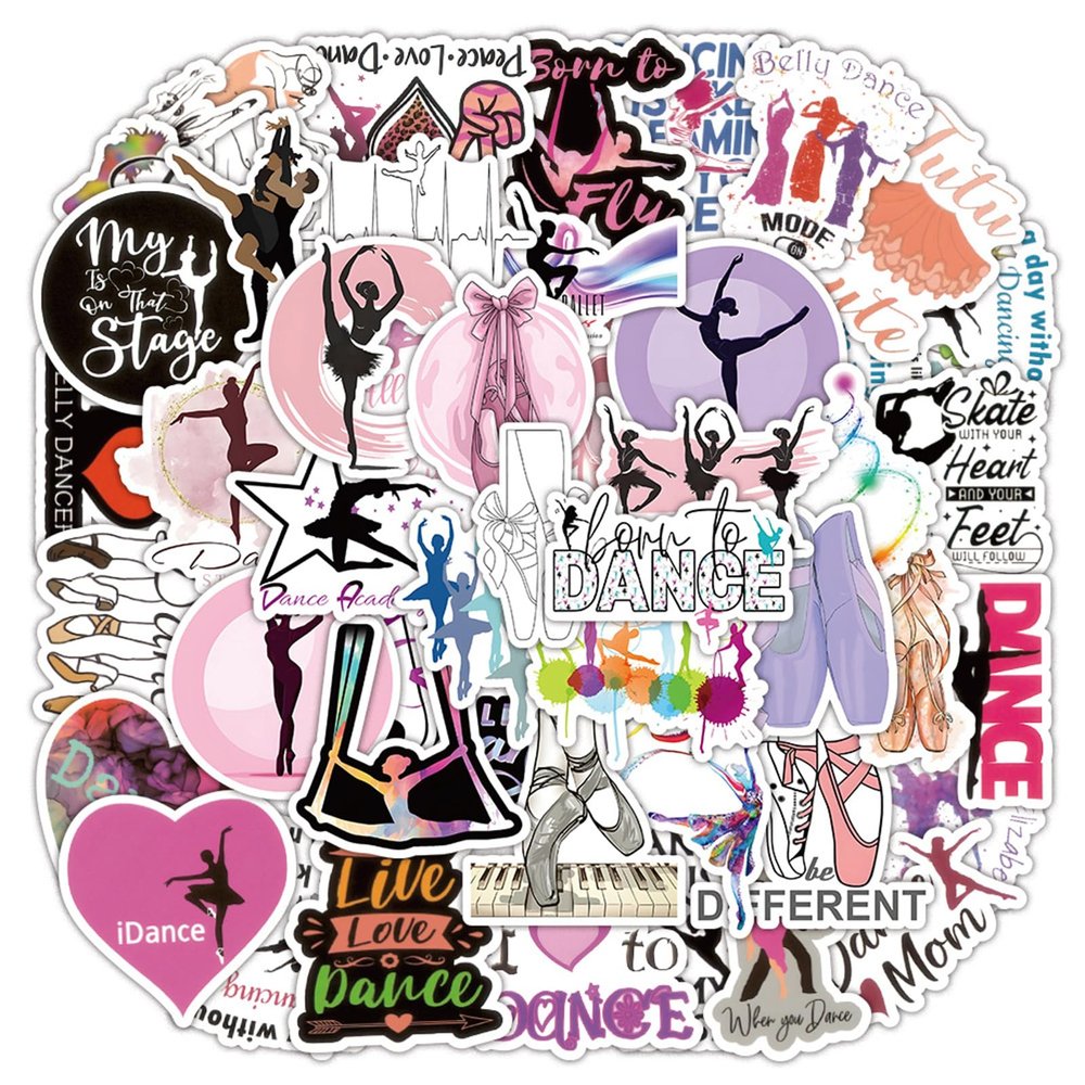 100Pcs Dancing Stickers Decals Vinyl Perfect Dancer Vinyl Sticker Laptop Water Bottle Phone Skateboard Stickers Decals for Women Ladies Girls (Dacing)