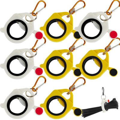 CANAANIN Zip Tie Holder Cable Tie Holder Heavy-Duty Colored Upgraded for Tool Belt Electrician Tool Tradie Bits Organized Strong Efficient Storage Reusable Portable (Yellow White, 8 Pcs)