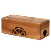Wood Cable Management Box - 15.8" (L) x 6" (W) 5.5" (H) Acacia Wood Cable Hider Box, Cord Hider with Magnet Design & Outlet Hole, Power Strip Surge Protect & Organizer for Home Office Kitchen TV Wires view 1