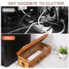 Wood Cable Management Box - 15.8" (L) x 6" (W) 5.5" (H) Acacia Wood Cable Hider Box, Cord Hider with Magnet Design & Outlet Hole, Power Strip Surge Protect & Organizer for Home Office Kitchen TV Wires view 3