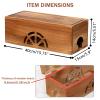 Wood Cable Management Box - 15.8" (L) x 6" (W) 5.5" (H) Acacia Wood Cable Hider Box, Cord Hider with Magnet Design & Outlet Hole, Power Strip Surge Protect & Organizer for Home Office Kitchen TV Wires view 4