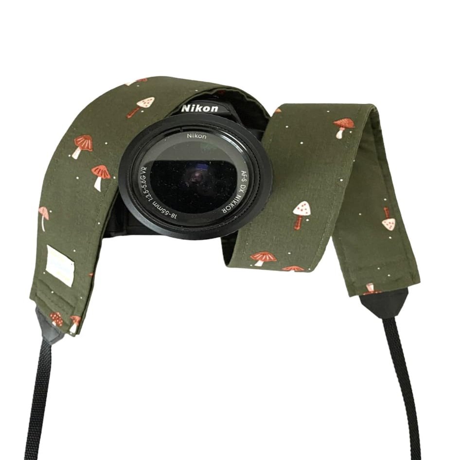 Green Mushroom Camera Strap (Width: 2")