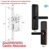 CYOMKWO WiFi Electronic Smart Door Lock with Biometric Fingerprint Card Password Key Unlock USB Emergency Charge(220x22-R(5050),Black) view 2