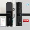CYOMKWO WiFi Electronic Smart Door Lock with Biometric Fingerprint Card Password Key Unlock USB Emergency Charge(220x22-R(5050),Black) view 3