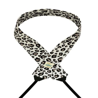 White, Black, and Brown Leopard Camera Strap (One Size - Width: 1.5")