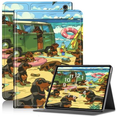AIRWEE Case for Kindle Fire HD 10/10 Plus (13th/11th 2023/2021 Release), Adjustable Stand Kindle Fire HD 10 Tablet Case 11th generation, with Auto Sleep/Wake Kindle Fire Case 10.1"", Dachshund Style