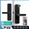 CYOMKWO Tuya WiFi Smart Castle fechadura Waterproof eletronica biometria Digital Electronic Fingerprint Tuya Smart Door Lock(X6pro 5085), Black view 2