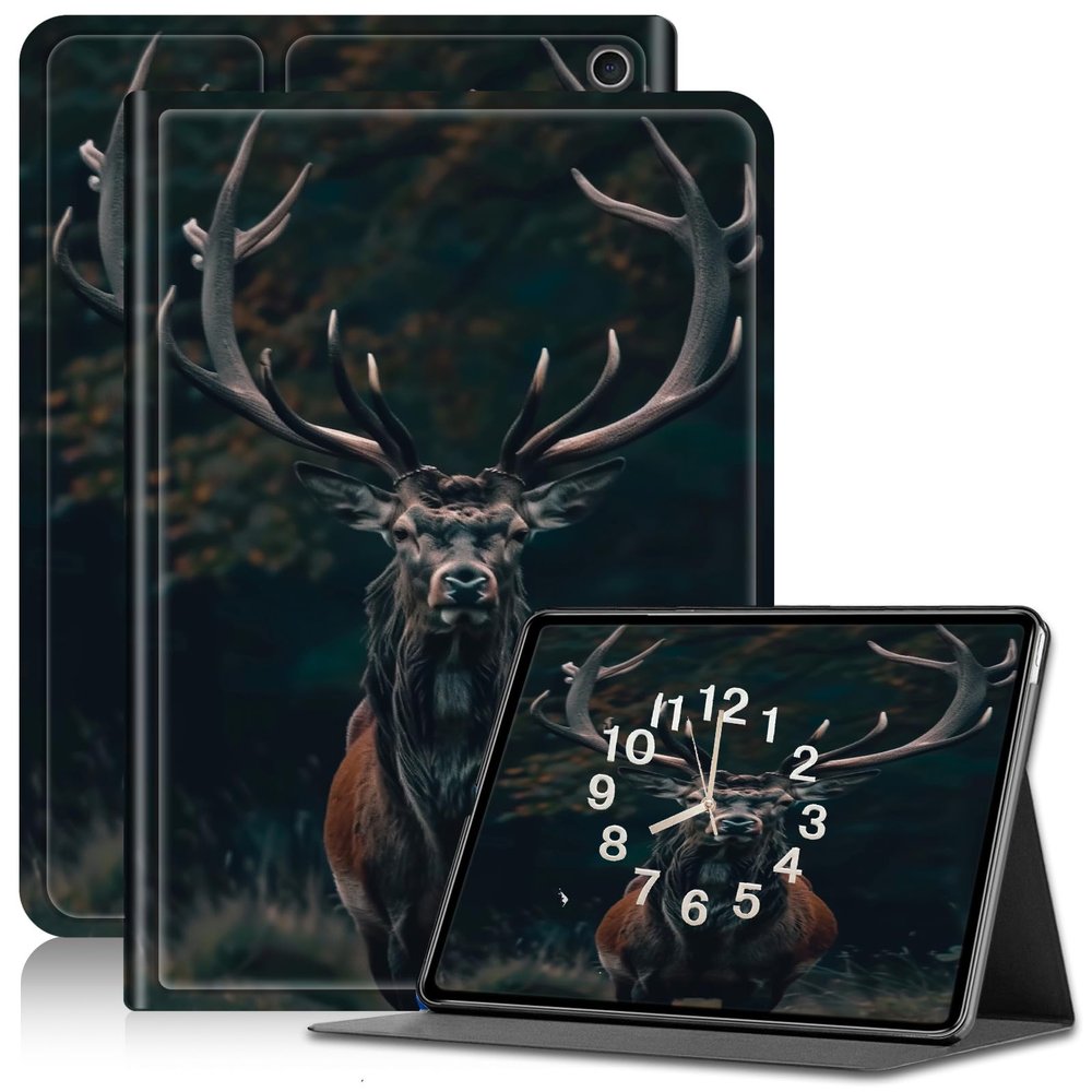 Amazon Kindle Fire HD 10/10 Plus Case (11th Gen), Adjustable Stand, Auto Sleep/Wake, 10.1", "Majestic Deer