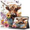 Amazon Kindle Fire HD 10/10 Plus (11th Gen) Adjustable Stand Case with Auto Sleep/Wake - Highland Cow Bucket view 1