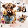 Amazon Kindle Fire HD 10/10 Plus (11th Gen) Adjustable Stand Case with Auto Sleep/Wake - Highland Cow Bucket view 3