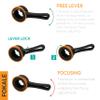 3DP Fokale - Extra Fine Telescope Focus Knob Adjustment Lever 8T-20/23, Compatible with SE 5/6/8'', 9.25 SCT & More, Dual Modes, Control Precision Enhancement, Black / Orange view 4