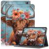 AIRWEE Case for Kindle Fire HD 10/10 Plus (13th/11th 2023/2021 Release), Adjustable Stand Kindle Fire HD 10 Tablet Case 11th Generation, with Auto Sleep/Wake Kindle Fire Case 10.1"", Flower Cow view 1