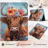AIRWEE Case for Kindle Fire HD 10/10 Plus (13th/11th 2023/2021 Release), Adjustable Stand Kindle Fire HD 10 Tablet Case 11th Generation, with Auto Sleep/Wake Kindle Fire Case 10.1"", Flower Cow view 3