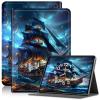 AIRWEE Case for Kindle Fire HD 10/10 Plus (13th/11th 2023/2021 Release), Adjustable Stand Kindle Fire HD 10 Tablet Case 11th generation, with Auto Sleep/Wake Kindle Fire Case 10.1"", Dark Pirate Ship view 1