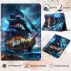 AIRWEE Case for Kindle Fire HD 10/10 Plus (13th/11th 2023/2021 Release), Adjustable Stand Kindle Fire HD 10 Tablet Case 11th generation, with Auto Sleep/Wake Kindle Fire Case 10.1"", Dark Pirate Ship view 3