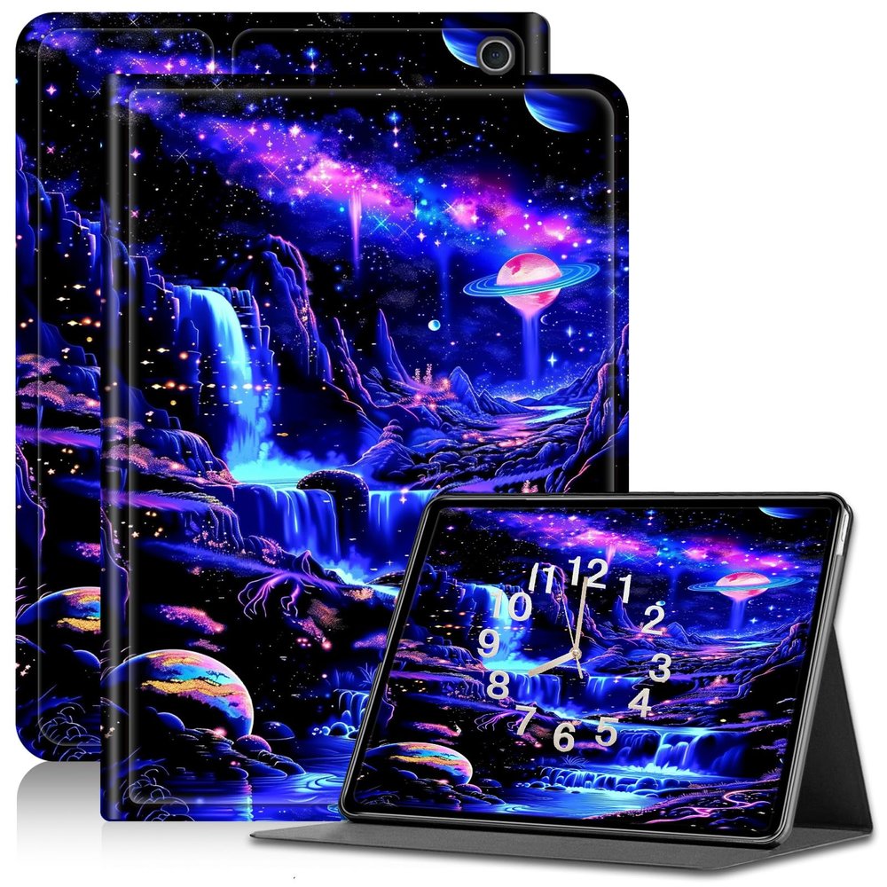 AIRWEE Case for Kindle Fire HD 10/10 Plus (13th/11th 2023/2021 Release), Adjustable Stand Kindle Fire HD 10 Tablet Case 11th Generation, with Auto Sleep/Wake Kindle Fire Case 10.1"", Blacklight