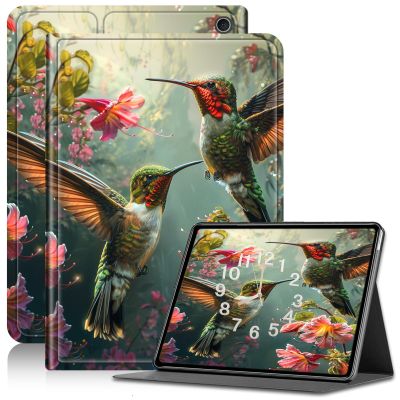 AIRWEE Case for Kindle Fire HD 10/10 Plus (13th/11th 2023/2021 Release), Adjustable Stand Kindle Fire HD 10 Tablet Case 11th Generation, with Auto Sleep/Wake Kindle Fire Case 10.1"", Green Bird