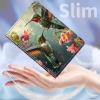 AIRWEE Case for Kindle Fire HD 10/10 Plus (13th/11th 2023/2021 Release), Adjustable Stand Kindle Fire HD 10 Tablet Case 11th Generation, with Auto Sleep/Wake Kindle Fire Case 10.1"", Green Bird view 4