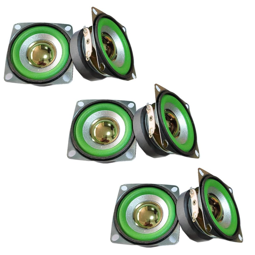 YFUSET 6PCS 4Ohm 5W Full Range Audio Speaker Bass Stereo Woofer Loudspeaker Compatible with Arduino (Green)
